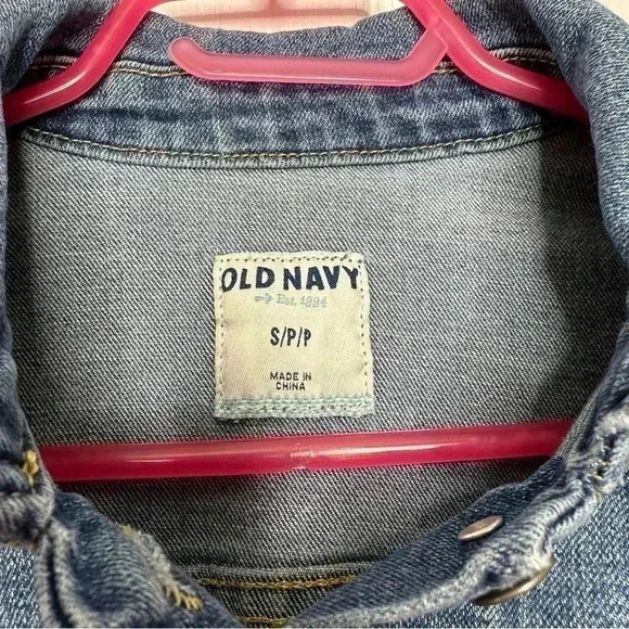 Old Navy Jean Jacket Distressed Size Small - Picture 2 of 16